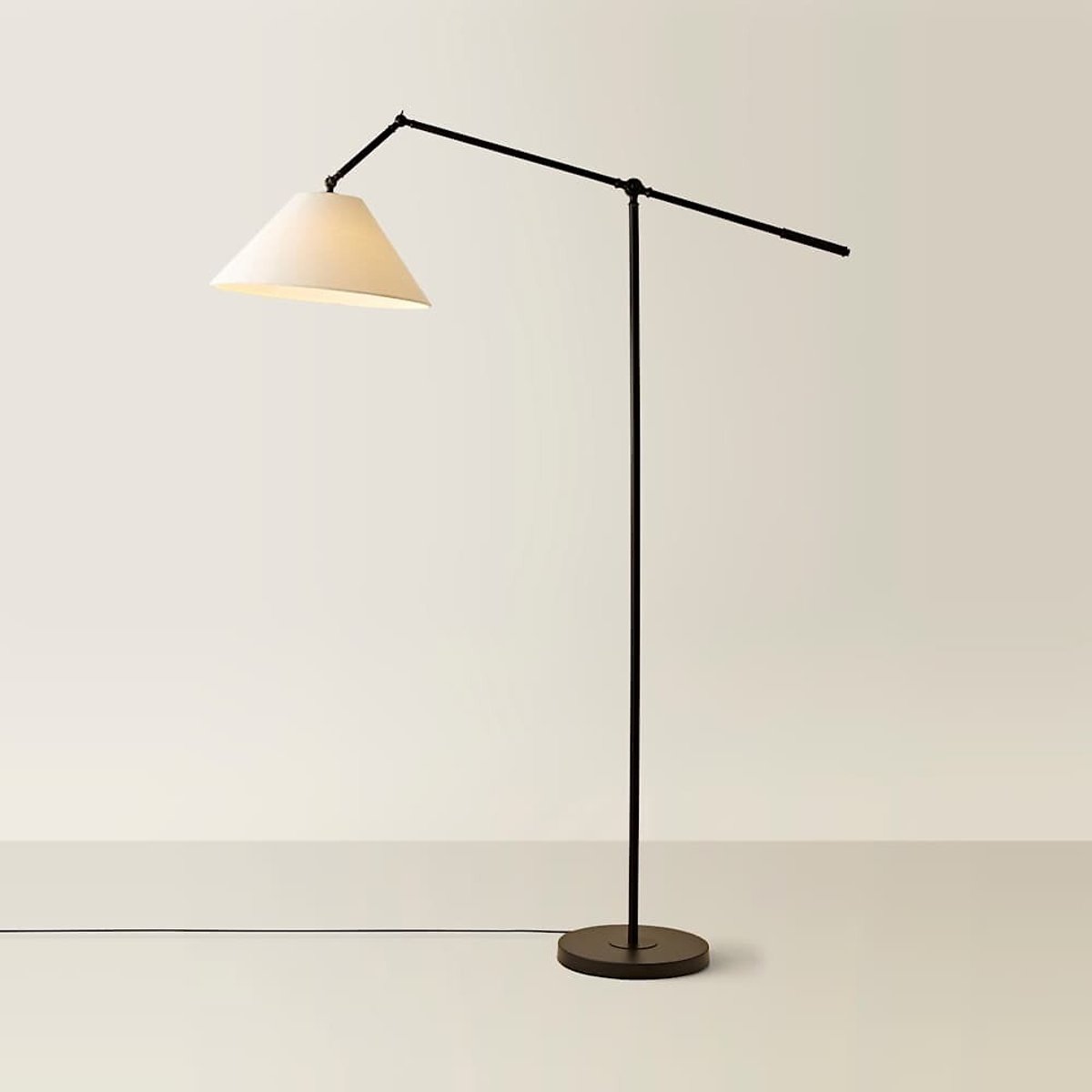 Liza Adjustable Floor Lamp with Tapered Shade black, ÉDITÉ