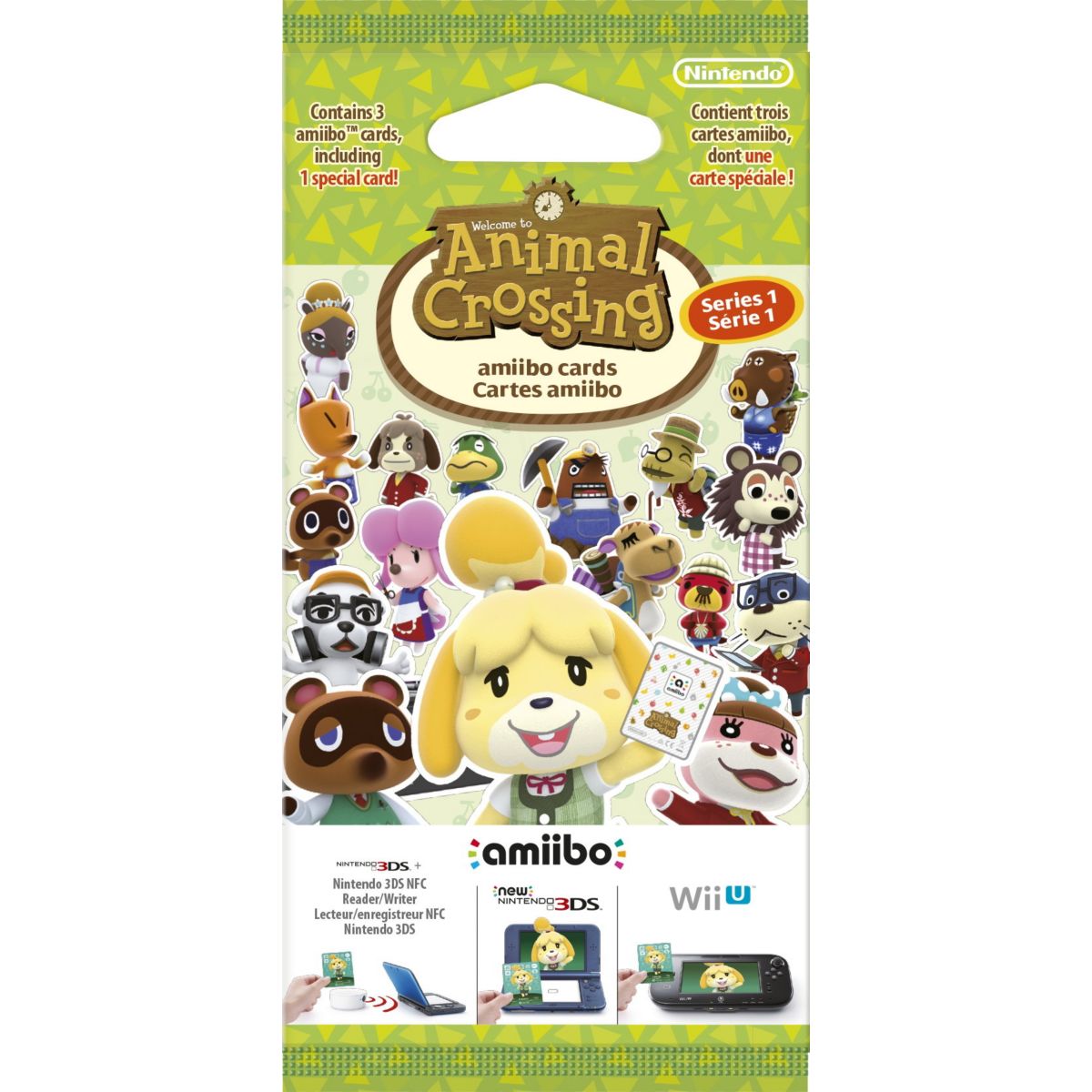 Pack cartes Amiibo 3 cartes Animal Crossing Série 1 couleur unique, NINTENDO