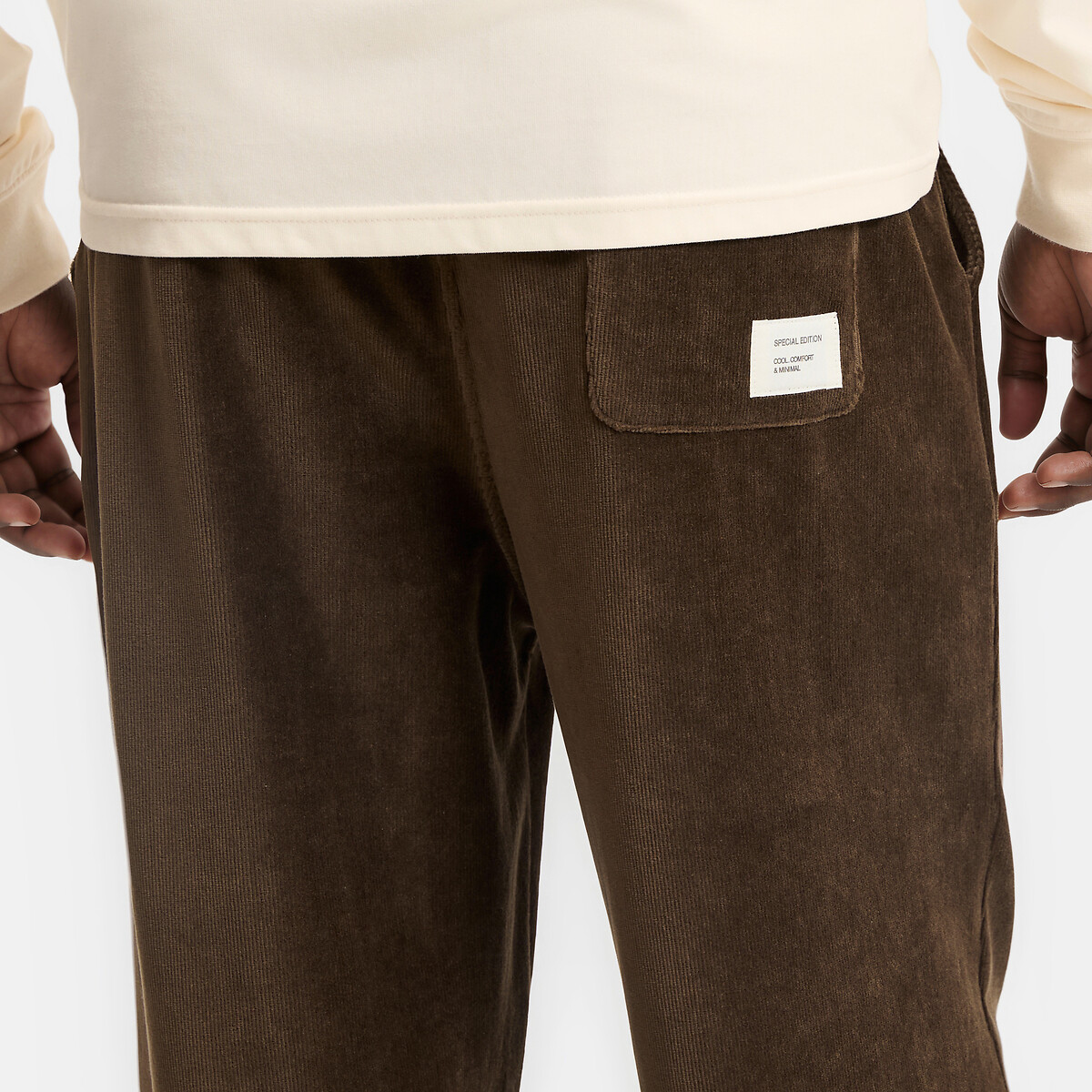 Pyjama en velours ecru + marron, LA REDOUTE COLLECTIONS