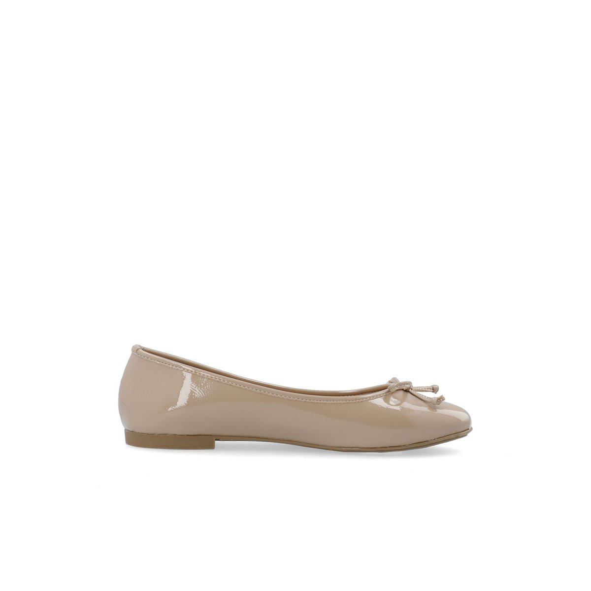 Ballerines beige - nougatpatent, BIANCO