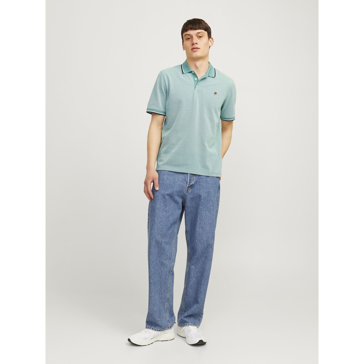 Polo droit maille piquée Jprbluwin verte - bottle green, JACK & JONES