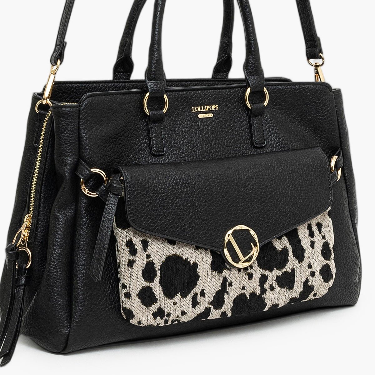 Grand sac shopper  Tim noir,doré, LOLLIPOPS