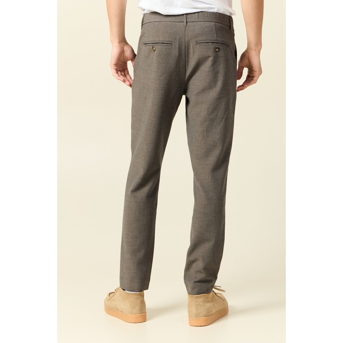 Pantalon chino jogger taupe, BONOBO