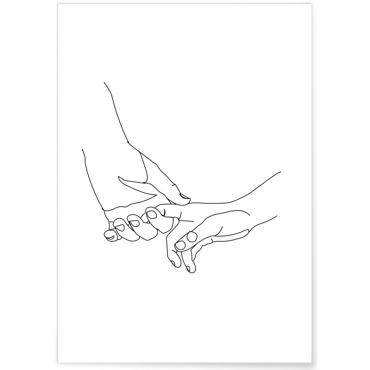 Affiche Line Art Mains blanc, L'AFFICHERIE