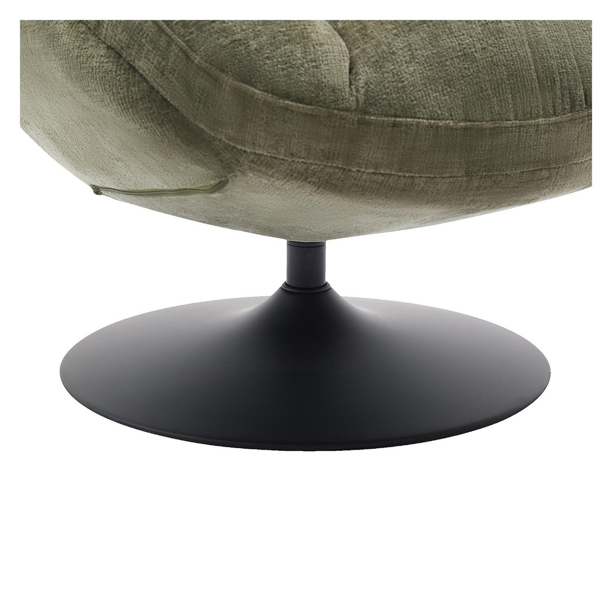 Fauteuil pivotant en tissu chenille et métal mat MOGLIANO kaki, HABITAT