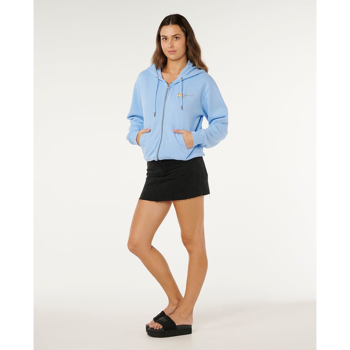 Sweat à capuche zippé Poolside Relaxed bleu clair, RIP CURL