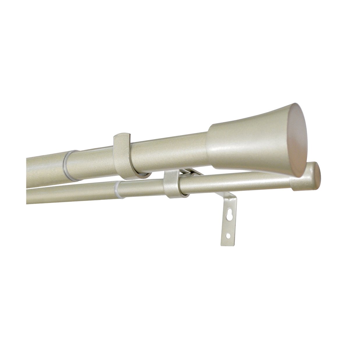 Kit double tringle à rideaux extensible, embouts pommeau argent, MOBOIS
