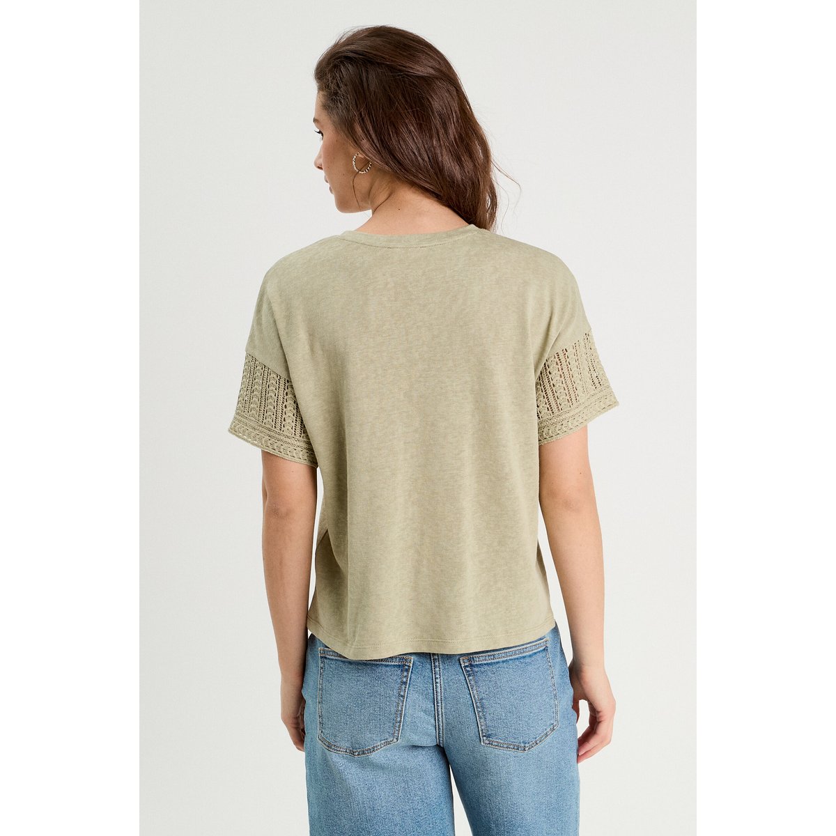T-shirt manches courtes vert kaki, CACHE CACHE