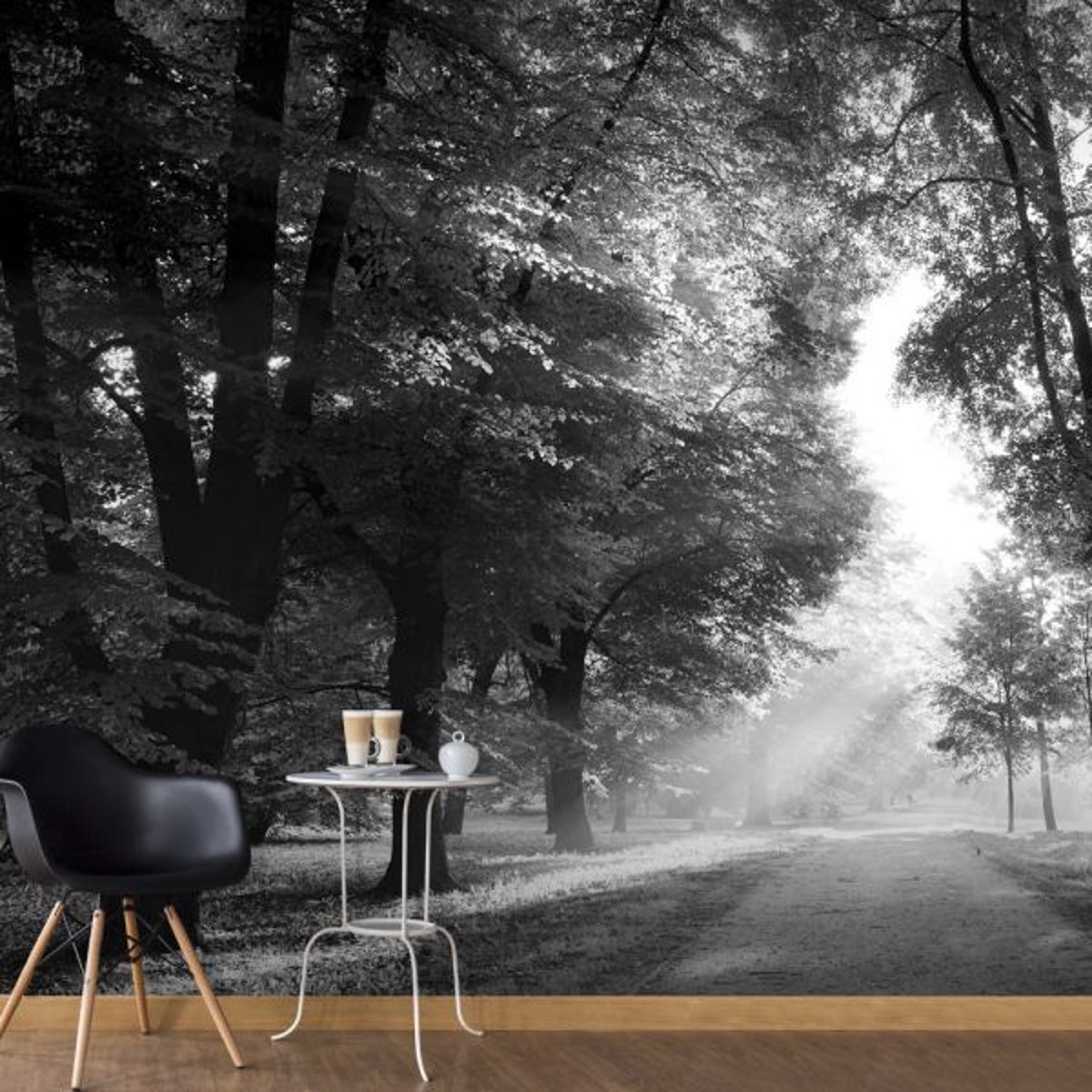 Papier peint intissé panoramique Paysage Path of Memories noir, EDEN