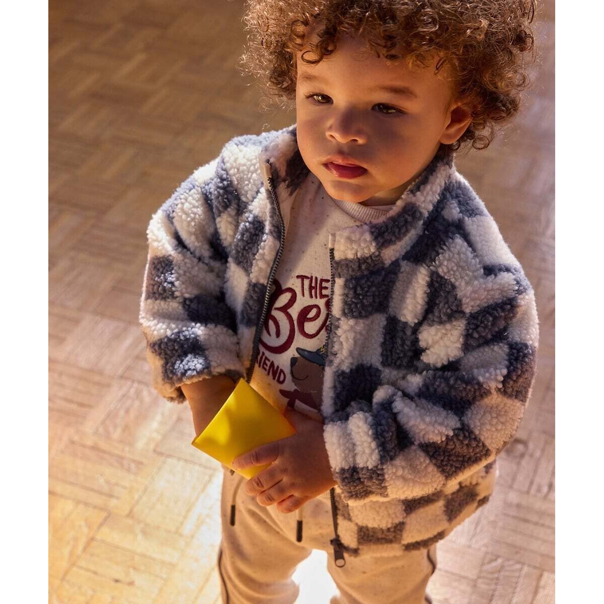 Gilet zippé, à carreaux, en sherpa carreaux, TAPE A L'OEIL