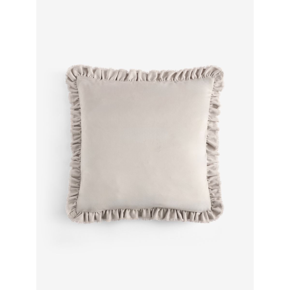 Coussin bordé de volants effet vieilli naturel moyen, NEXT