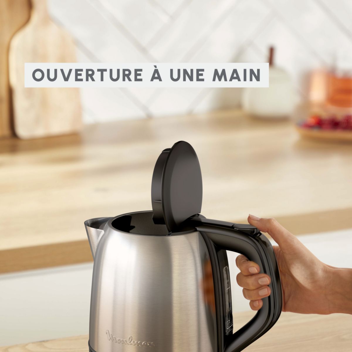 Bouilloire Subito Mini BY5S2DE0 acier, MOULINEX
