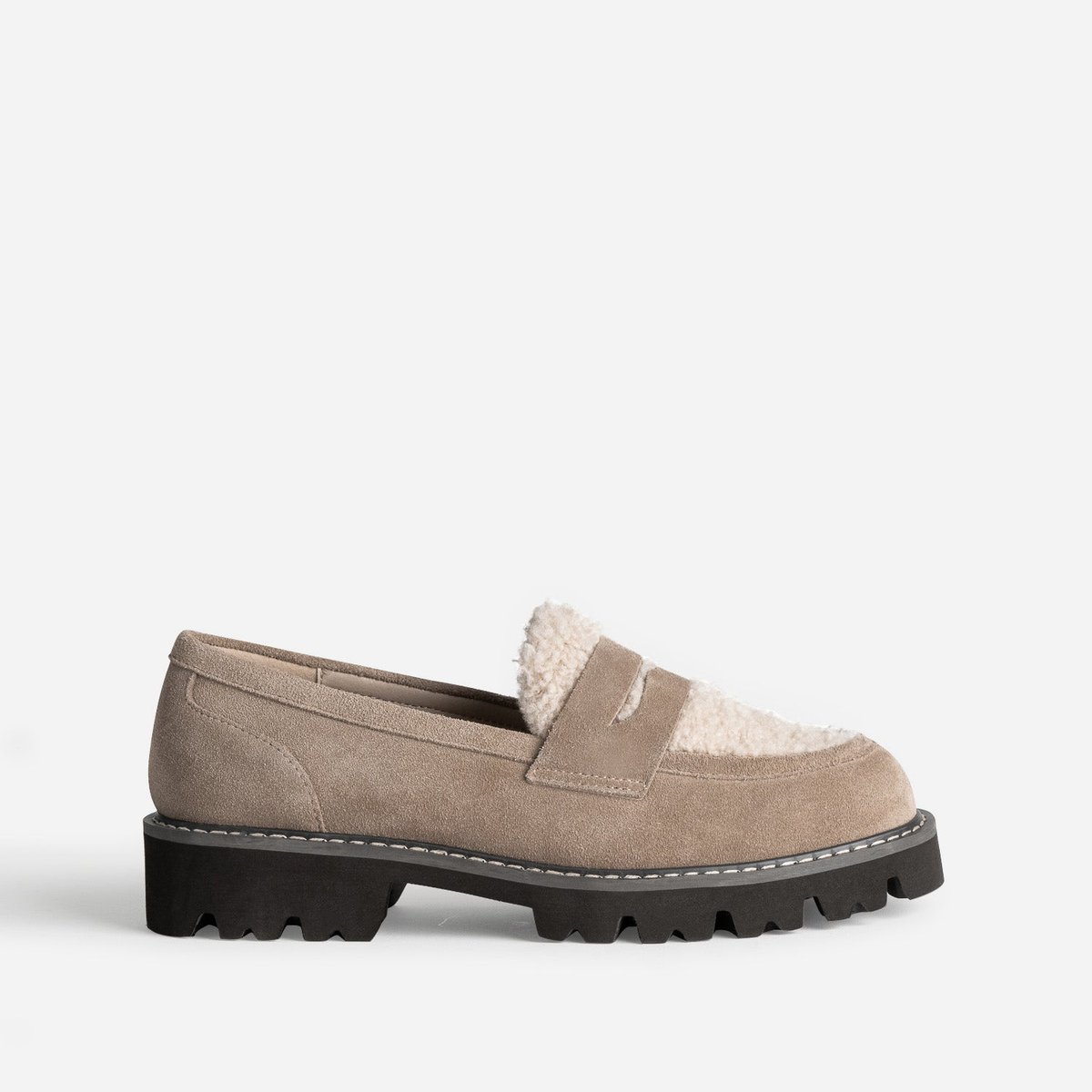 Mocassin en cuir GERMINA taupe, ERAM
