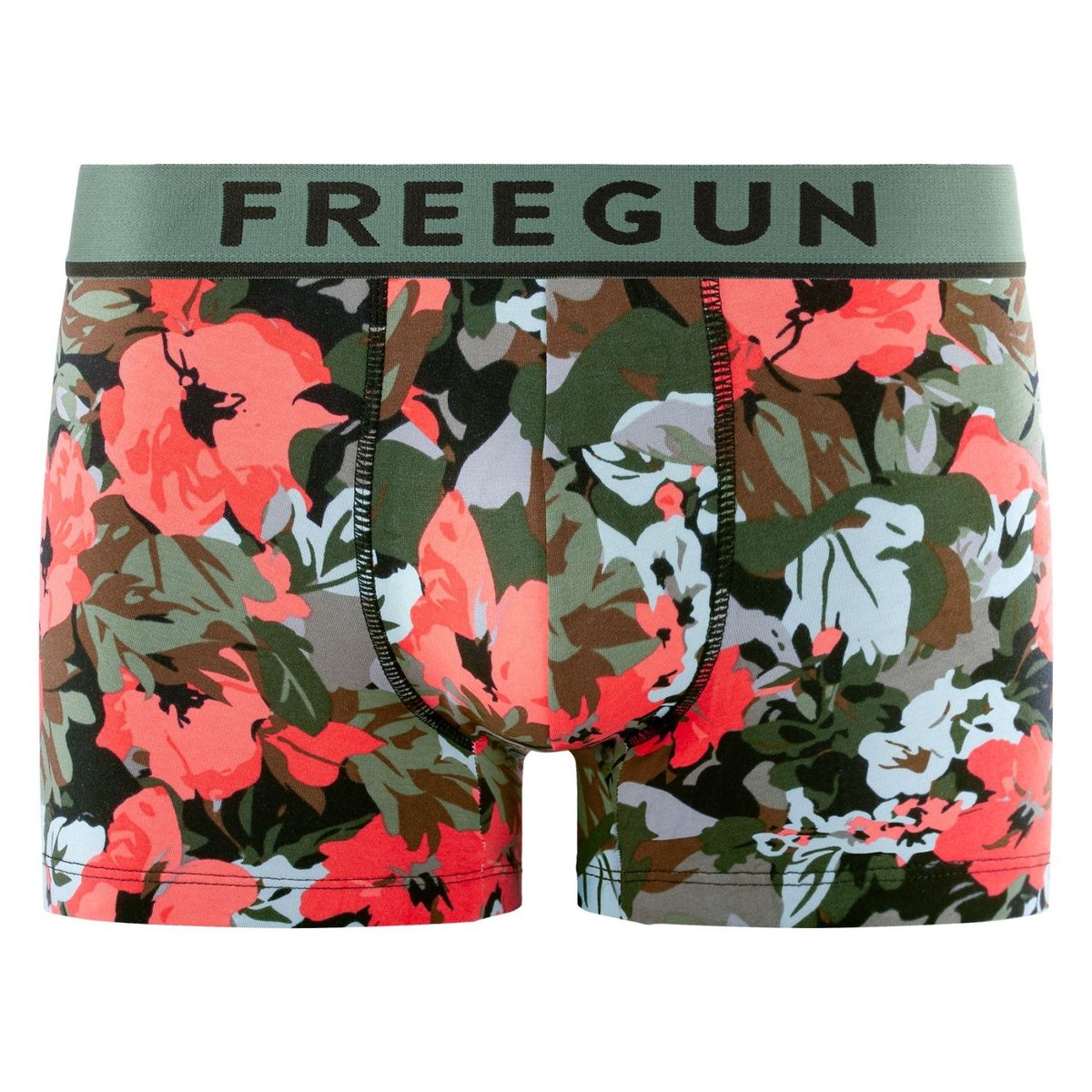 Lot De 3 Boxers Coton rouge/noir/blanc, FREEGUN