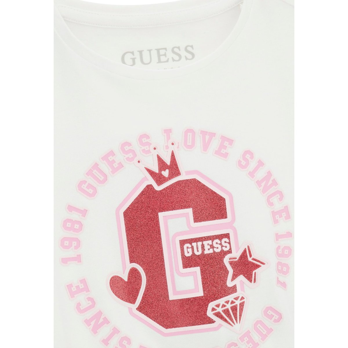 T-Shirt Avec Logo Pailleté blanc, GUESS KIDS