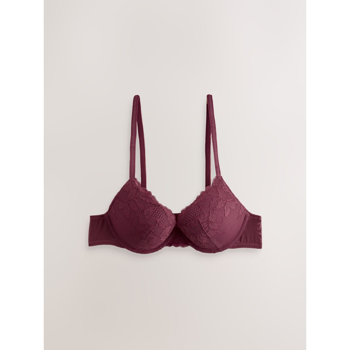 Soutien-gorge pigeonnant dentelle, lot de 2 prune/brun clair, NEXT