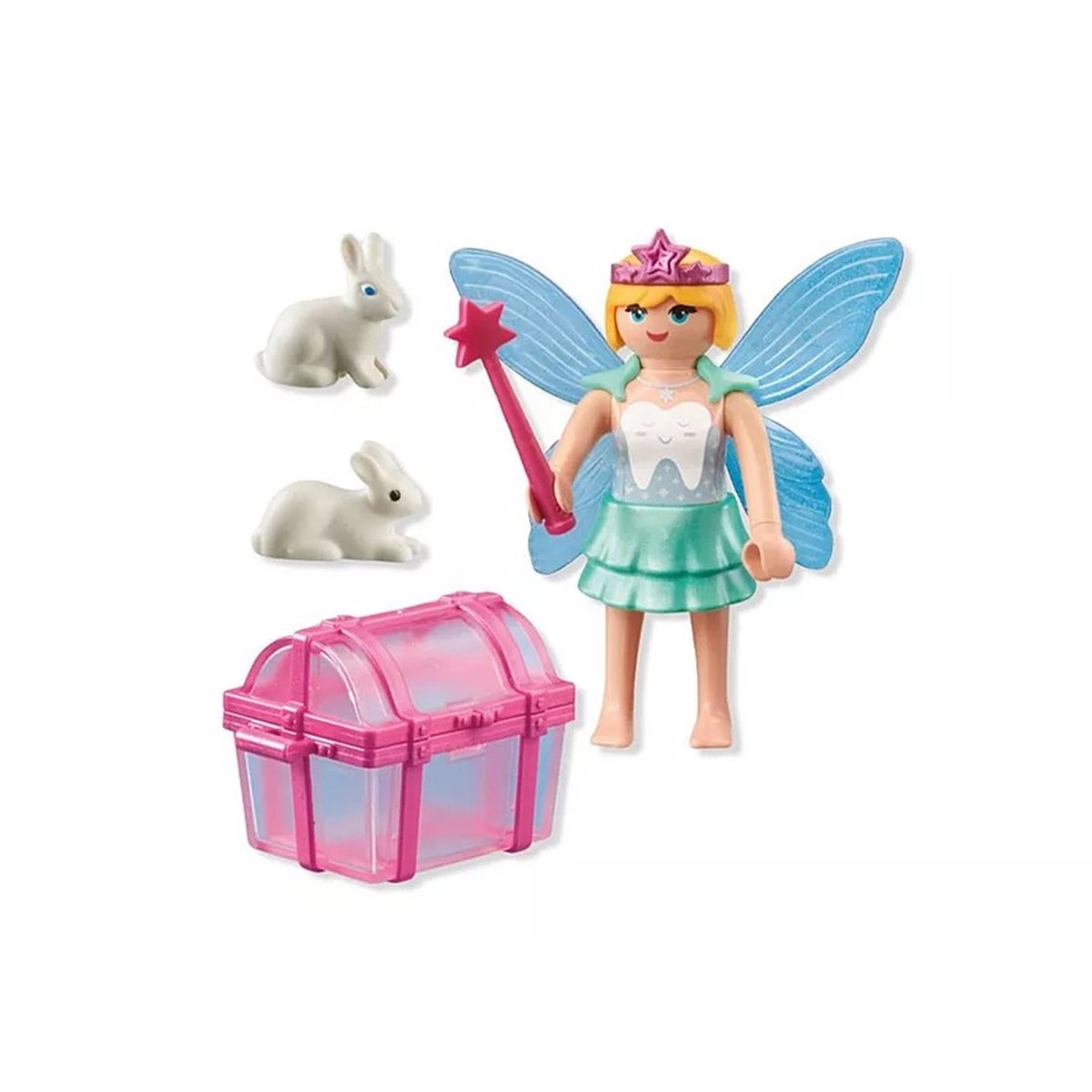Special Plus Fée avec coffre à dents de lait et deux lapins multicolore, PLAYMOBIL