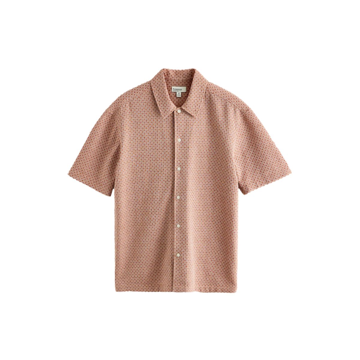 Chemise à manches courtes en tissu gaufré marron rouille, NEXT