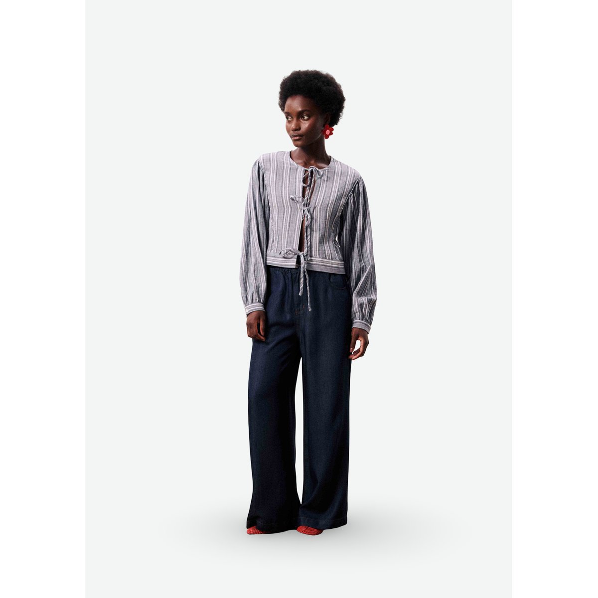 Blouse en coton AMURINA bleu jean, FRNCH