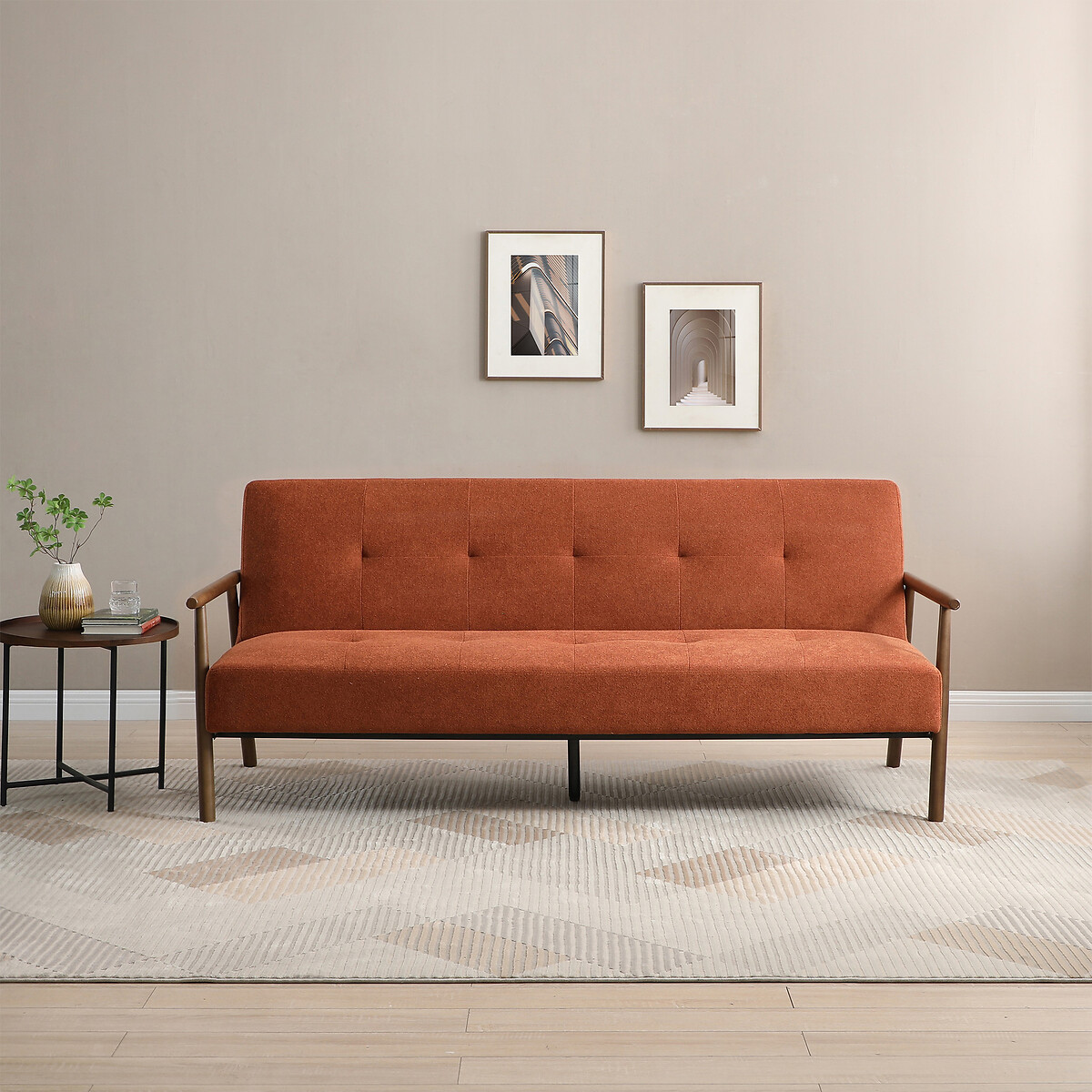 Padstow Textured Weave Click Clack Sofa Bed orange, SO'HOME