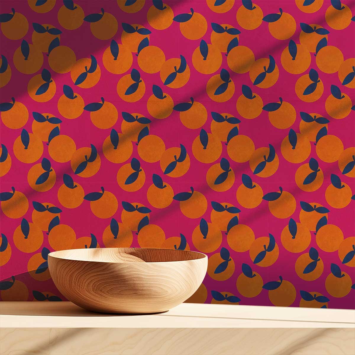 Papier peint oranges pop intissé, HEXOA