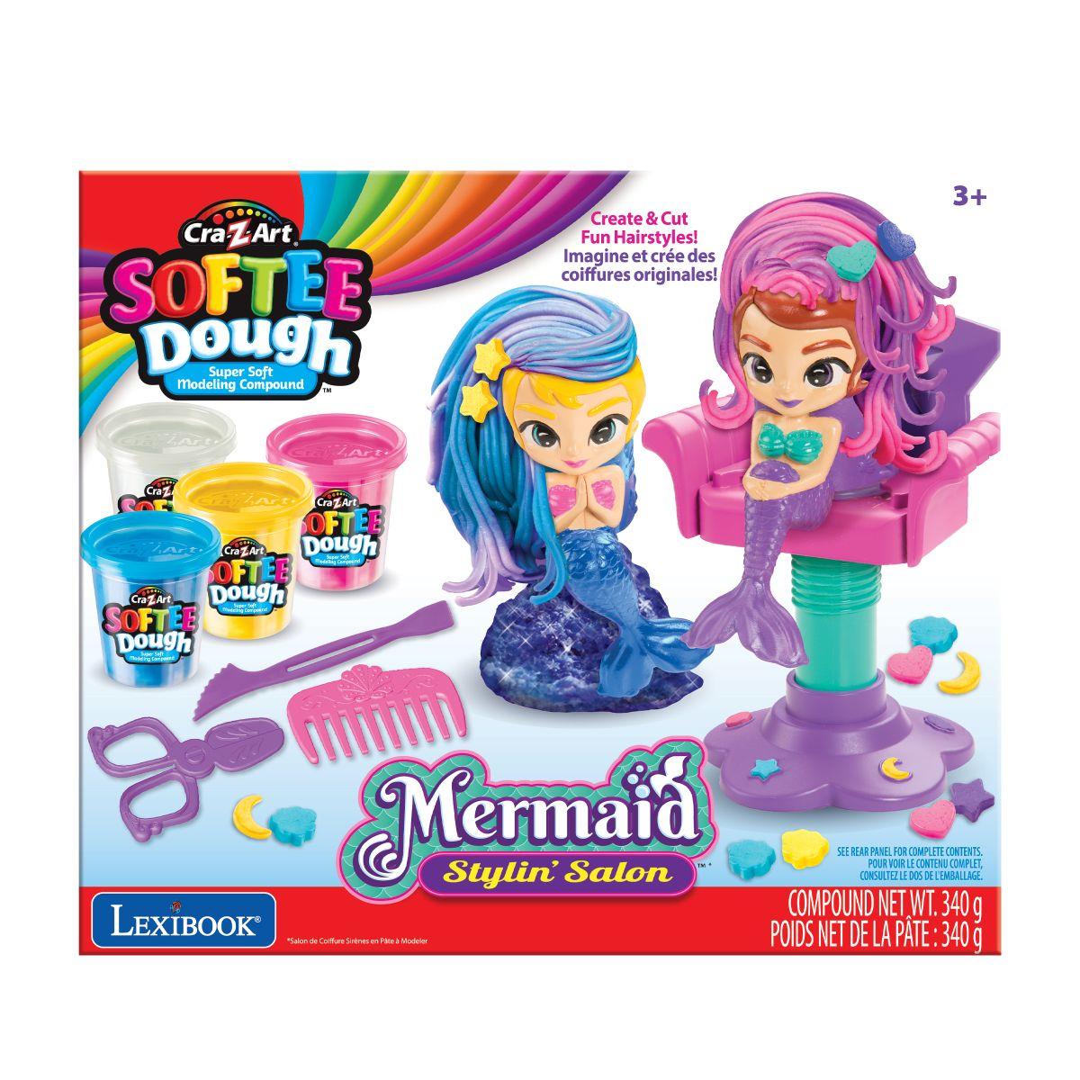 Salon de Coiffure pour Sirènes en Pâte à Modeler Douce et Malléable multicolore, LEXIBOOK