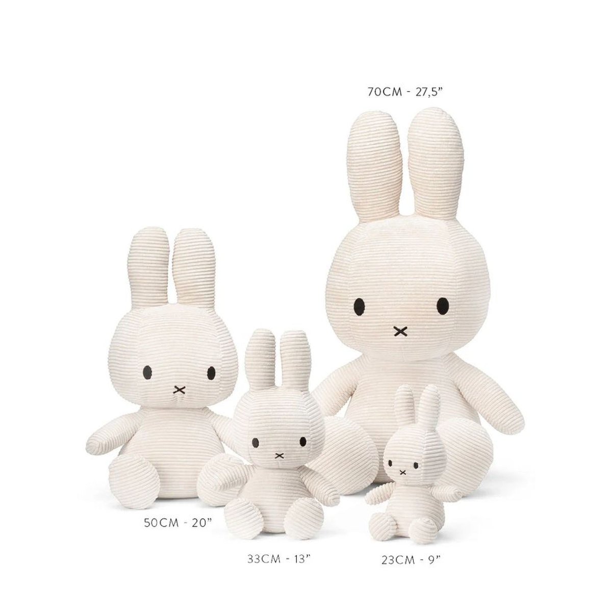 Peluche géante lapin Miffy velours côtelé blanc, BON TON TOYS