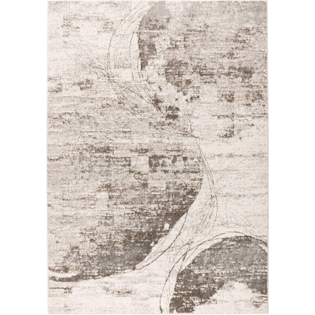 Tapis rectangulaire, Chalk beige sable et argent grisé, ARTE ESPINA