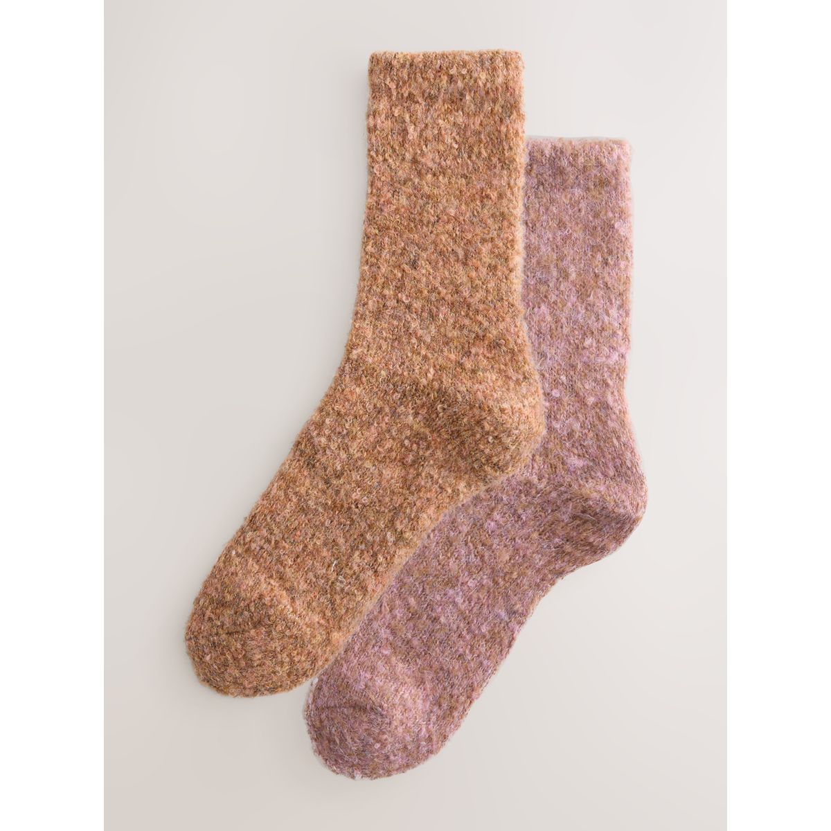 Chaussettes confortables en maille, 2 paires rose/rouille, NEXT
