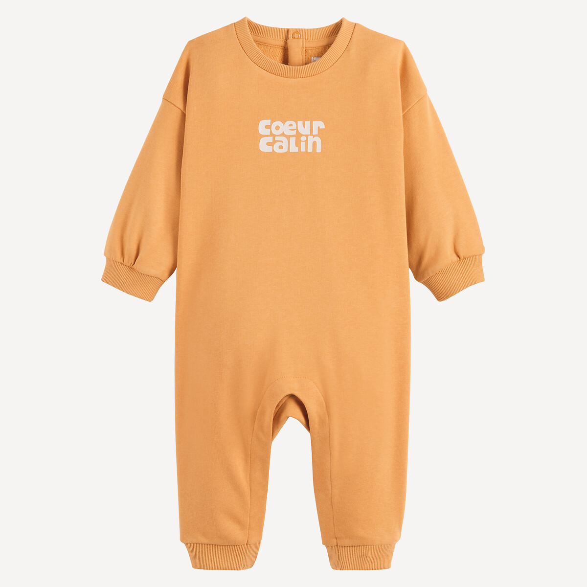 Combinaison longue, en molleton, message Coeur calin imprimé devant camel, LA REDOUTE COLLECTIONS