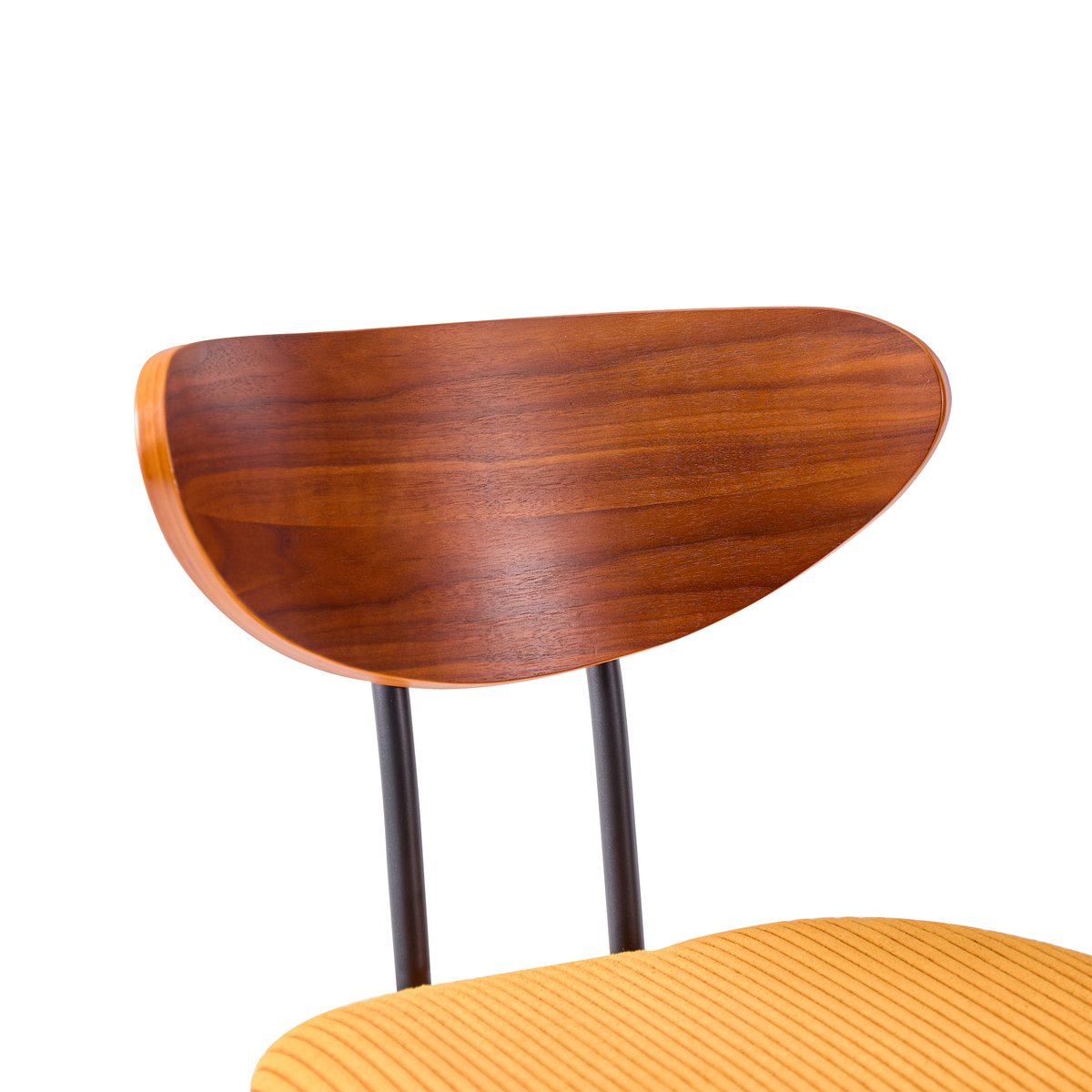 Lot de 2 tabourets de bar en métal et bois, NIBE jaune, NORDLYS