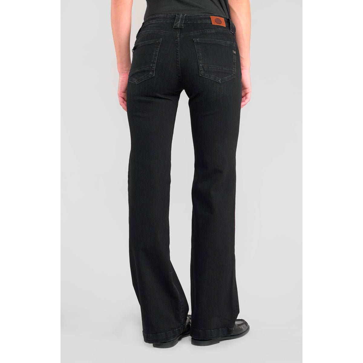 Jeans bootcut , longueur 34 black / black, LE TEMPS DES CERISES
