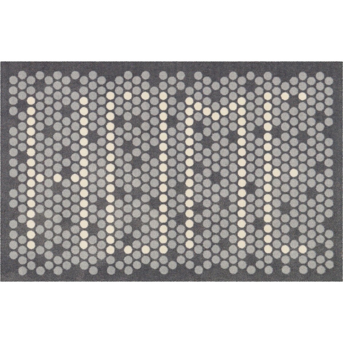 Paillasson d'entrée antidérapant motif texte gris anthracite avec motif beige clair, ARTE ESPINA