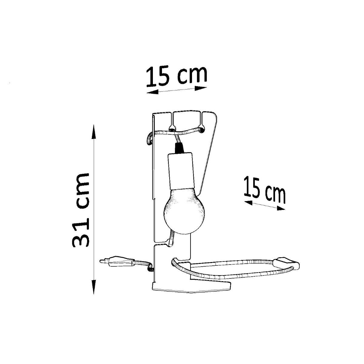 Lampe à poser Acier Noir E27 1 Arby noir, EDEN