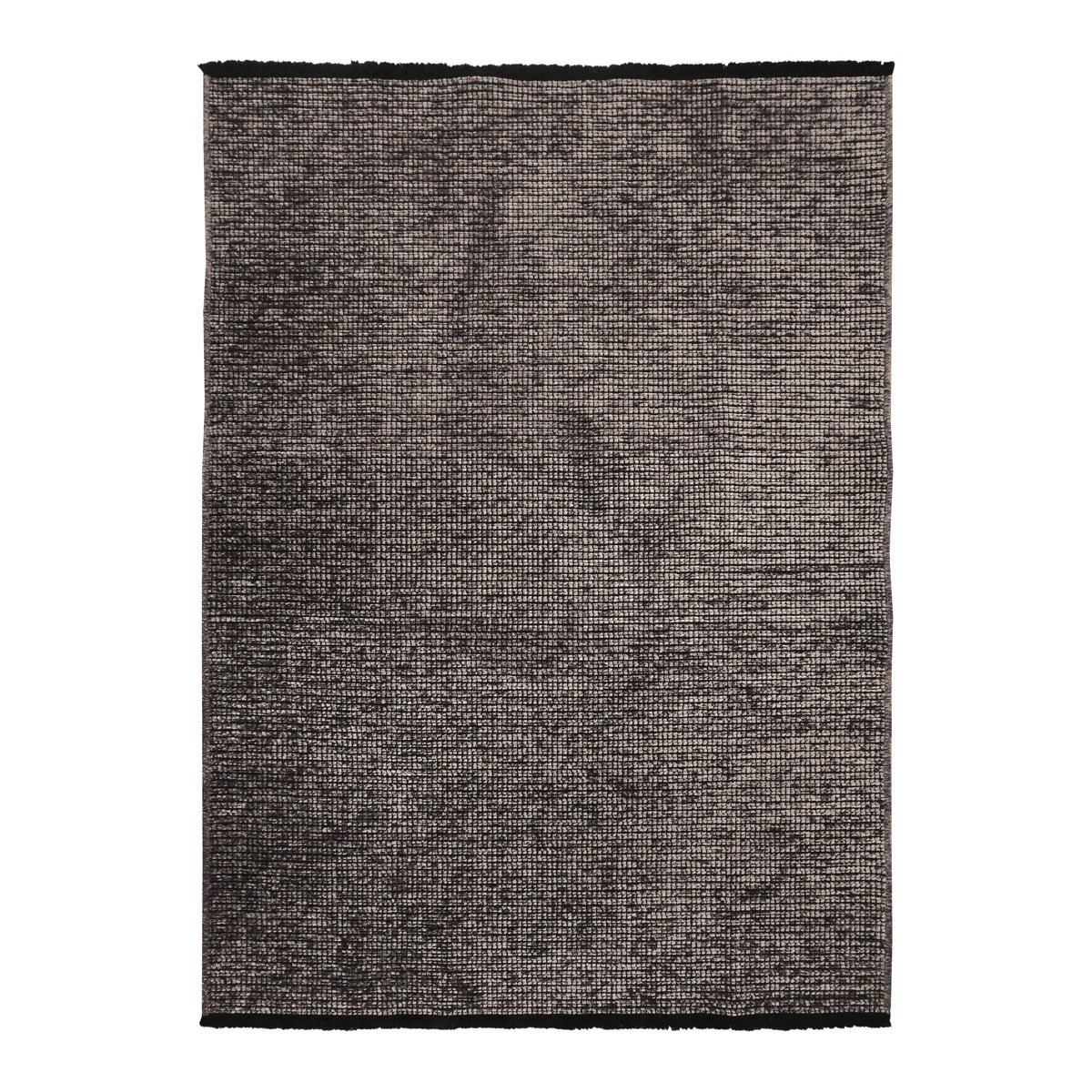 Tapis salon tissé plat coton dos antidérapant MILANO anthracite, THE DECO FACTORY