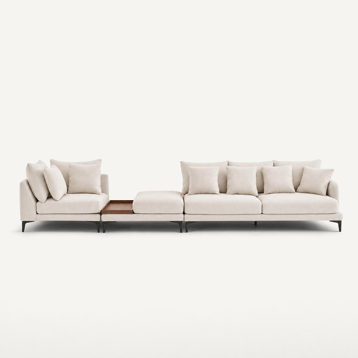 Halbsofa, 3-Sitzer, Polyestergewebe, MODERNISTE, Design Emmanuel Gallina kreide, AM.PM X EMMANUEL GALLINA