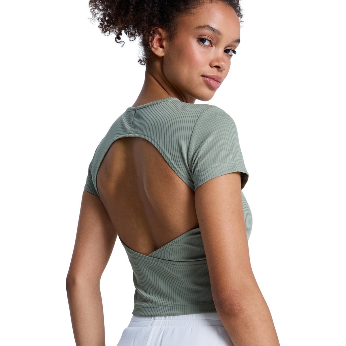 Haut d’entraînement à manches courtes RISE & VIBE. vert oil green, ROXY