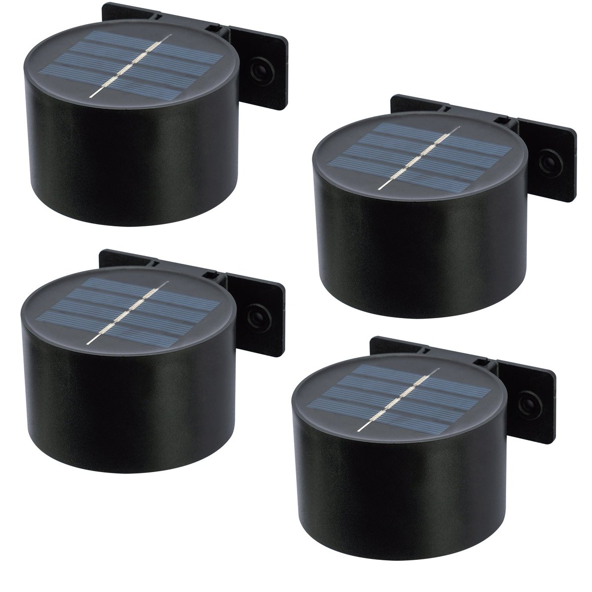 Lot de 4 appliques murales solaires SPOTIK noir, LUMISKY