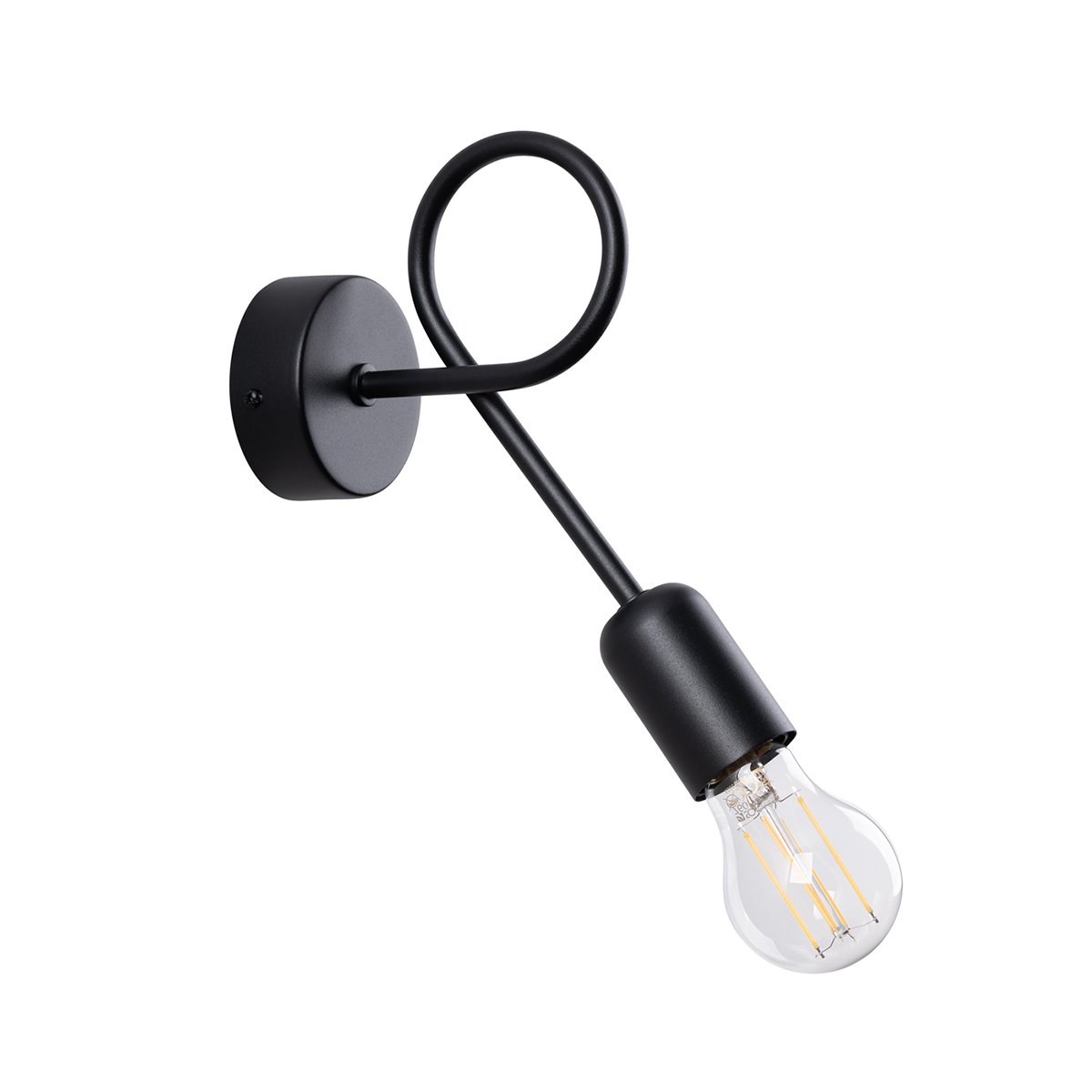 Applique Acier Noir E27 1 Loop noir, EDEN