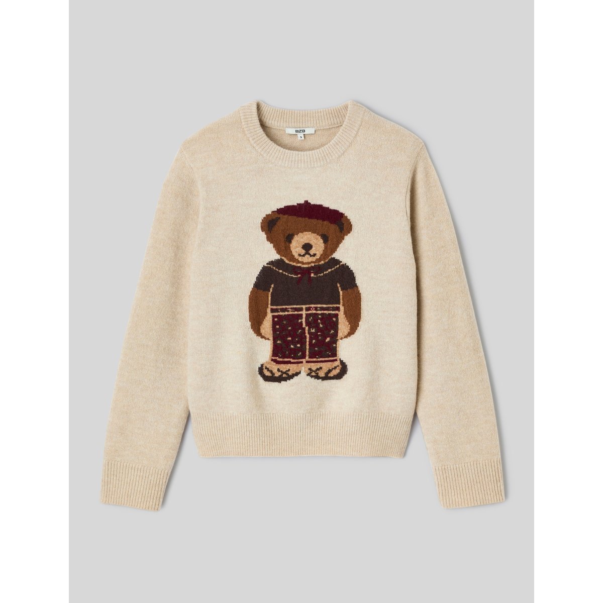 Pull jacquard brown, BZB