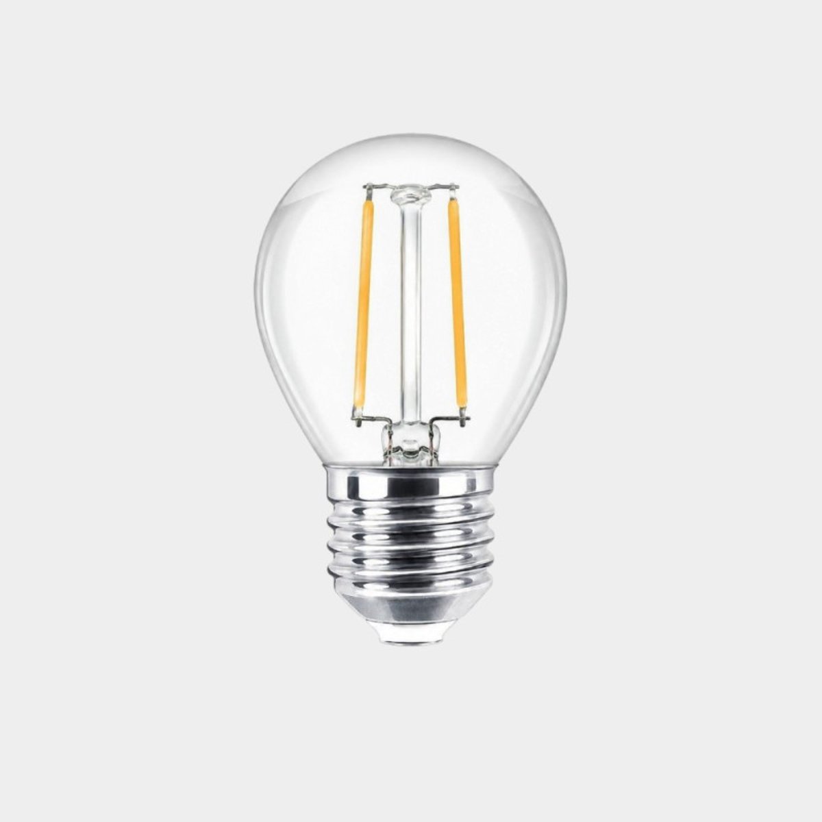 Ampoule E27 Filament Led 2W Ronde Blanc Chaud transparent, MILLUMINE