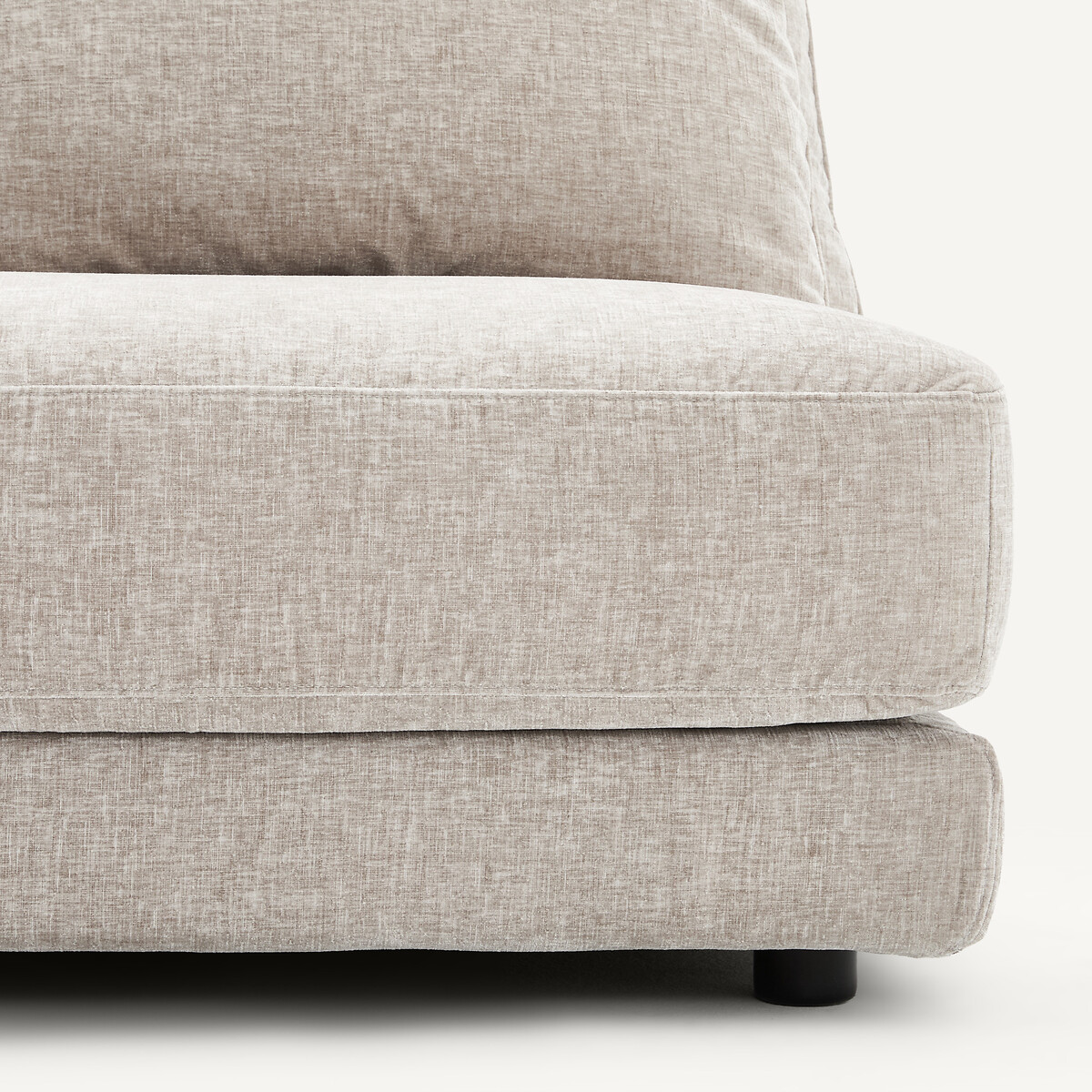 Demi-canapé gauche, arrondi, modulable en velours chenille, TIBERIO gris clair, AM.PM