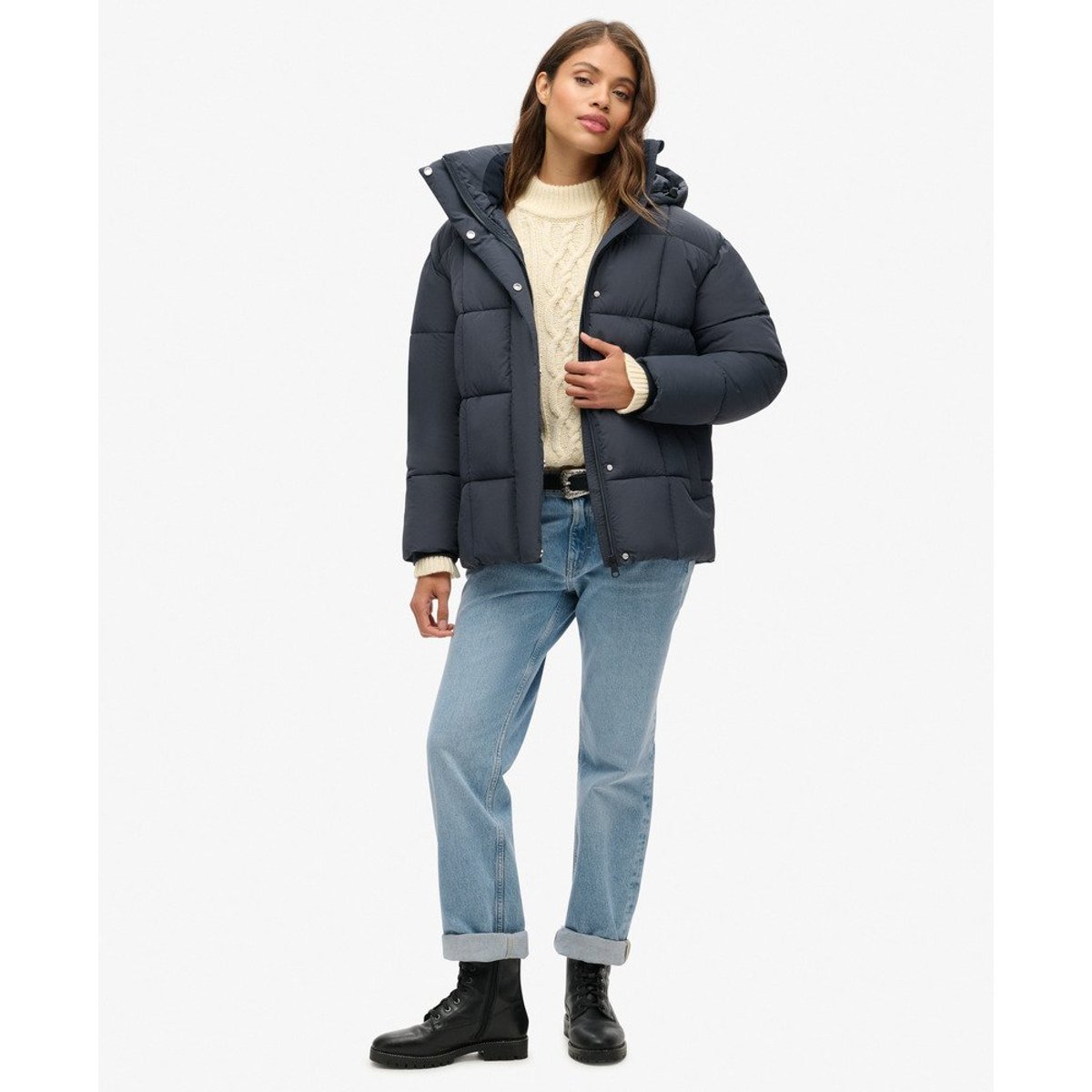 Manteau rembourré Montpellier bleu marine éclipse, SUPERDRY