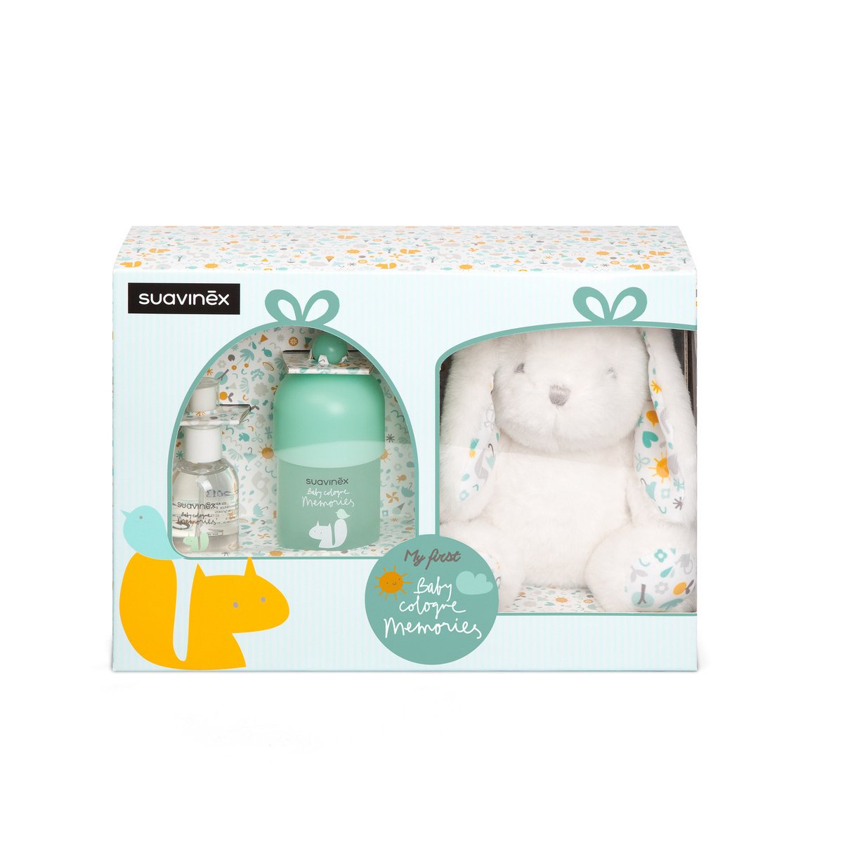 Coffret eau de Cologne pour bébé + peluche vert, SUAVINEX