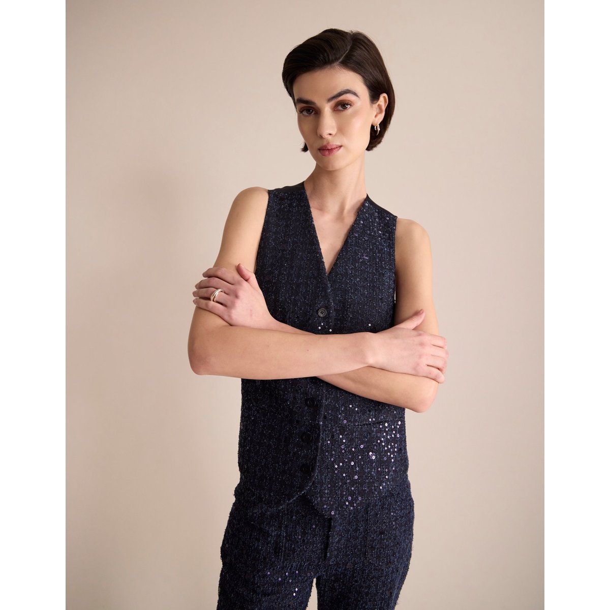 Gilet Sanite bleu marine, INES DE LA FRESSANGE PARIS