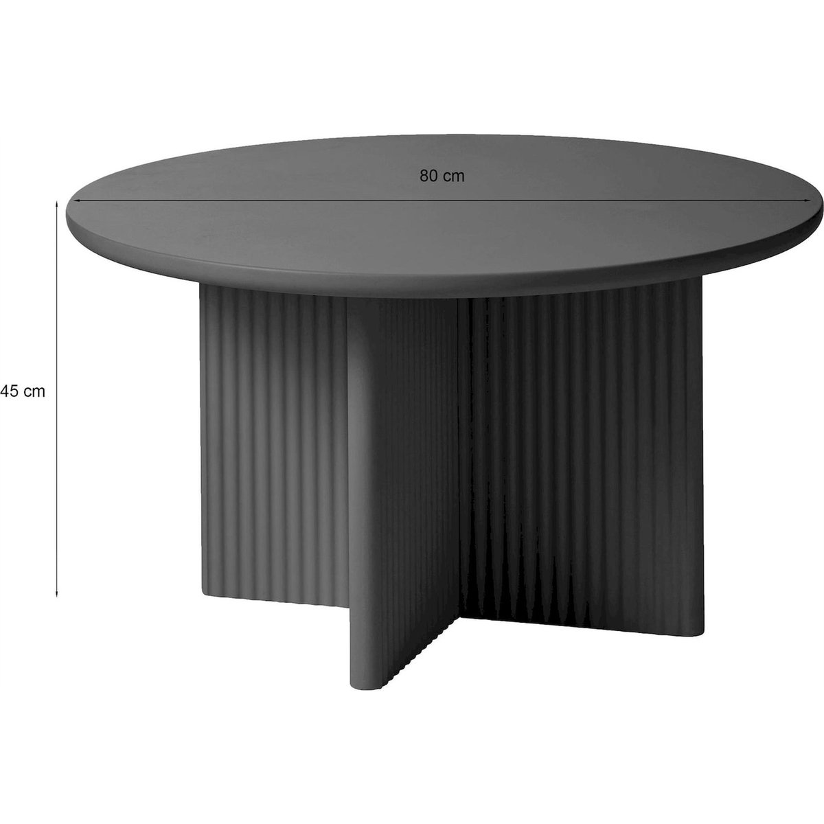 Table basse ronde bois piètement croisé olive, RECOLLECTION