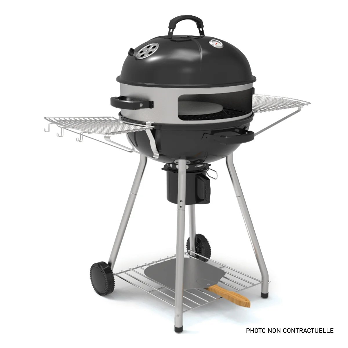 Four à pizza pour barbecue au charbon Ø 57 cm – 3 pièces - Convivial noir, LAGUIOLE CUISSON