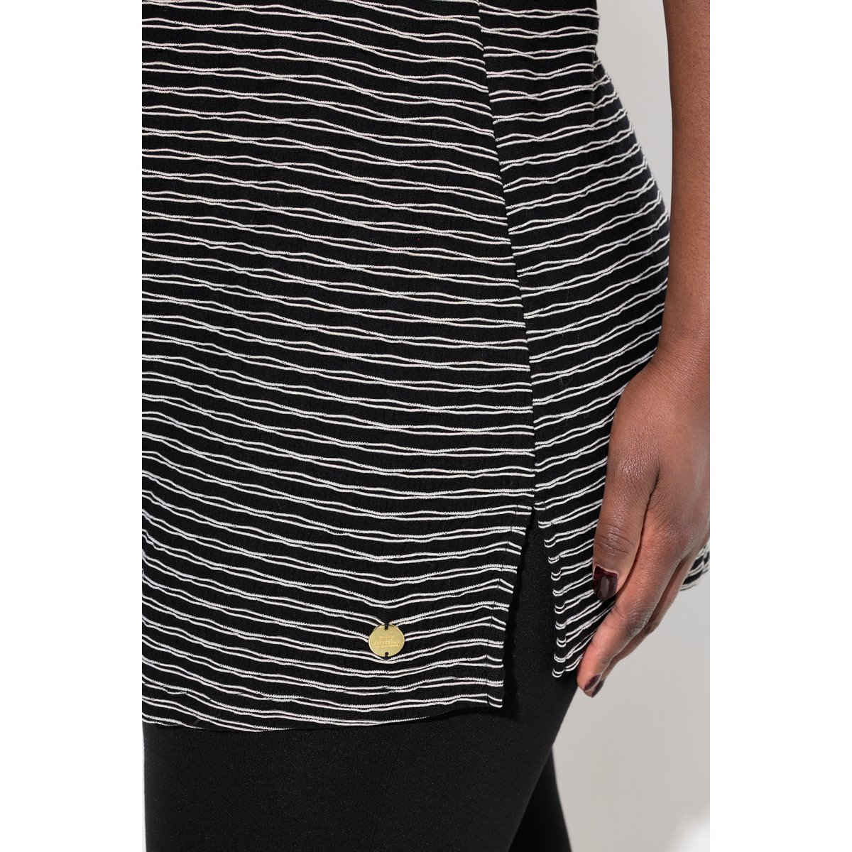 T-shirt col rond et manches courtes noir, ULLA POPKEN