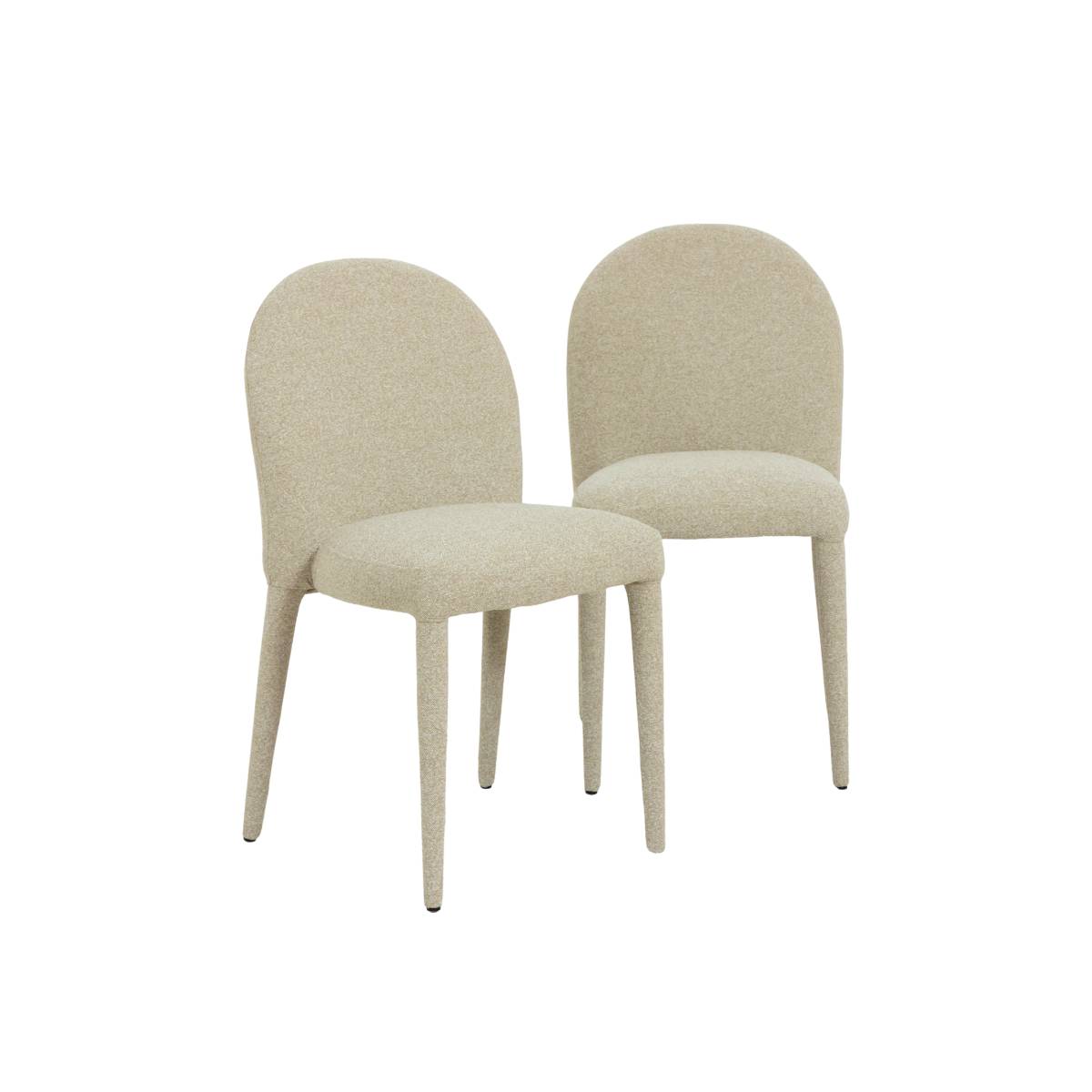 Lot de 2 chaises en tissu et métal DORIS beige, MADE IN MEUBLES 
