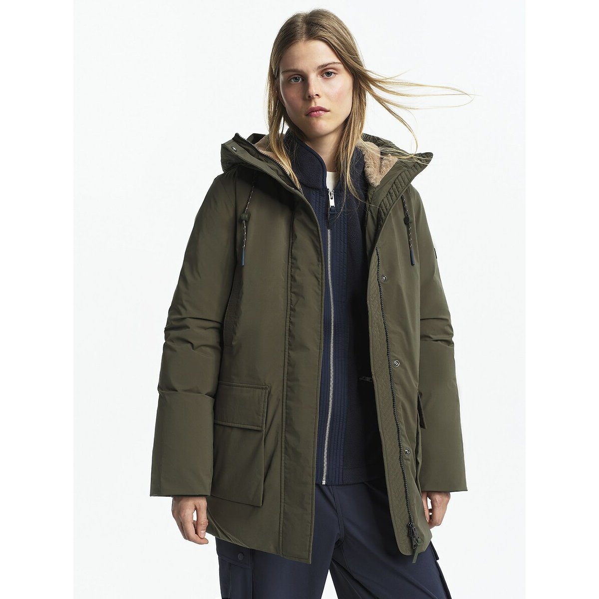 Parka mi-longue très chaude MTD® kaki, AIGLE